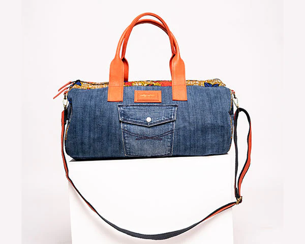 Upcycled Jean Duffle Bag